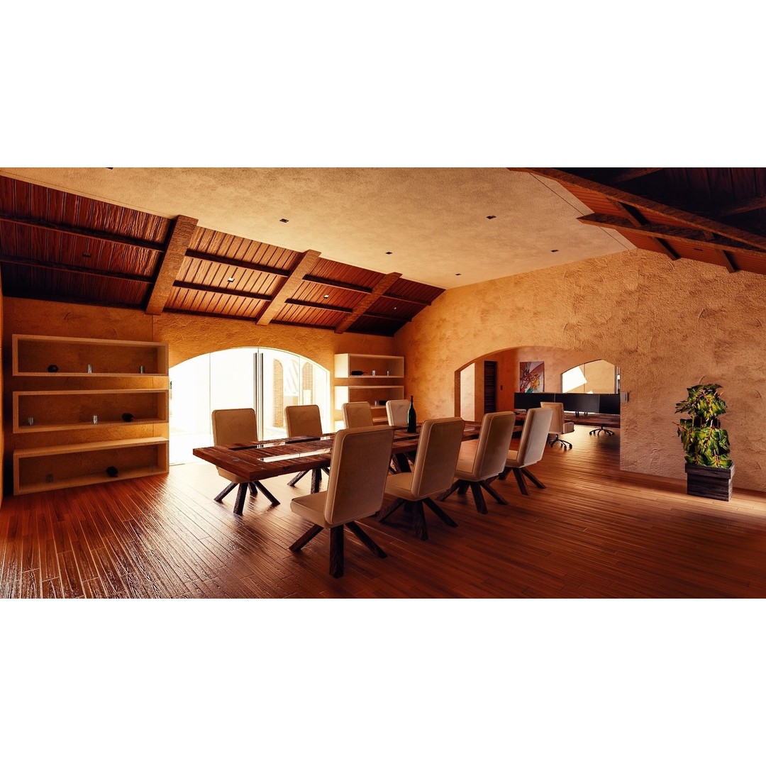 Modern Luxury Villa 3D Model – Spanish Style, Low Poly, Game Ready - View 20