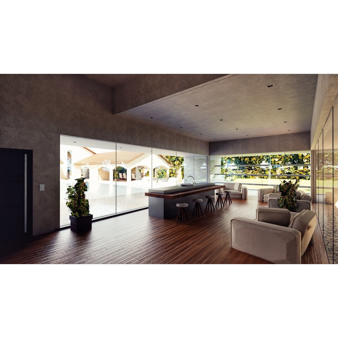 Modern Luxury Villa 3D Model – Spanish Style, Low Poly, Game Ready - View 25
