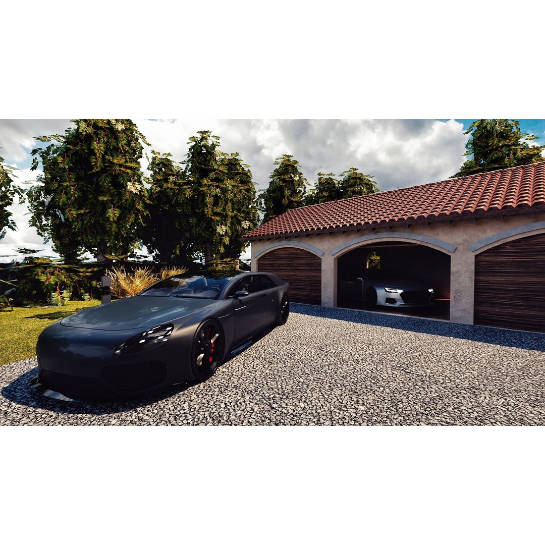 Modern Luxury Villa 3D Model – Spanish Style, Low Poly, Game Ready - View 8