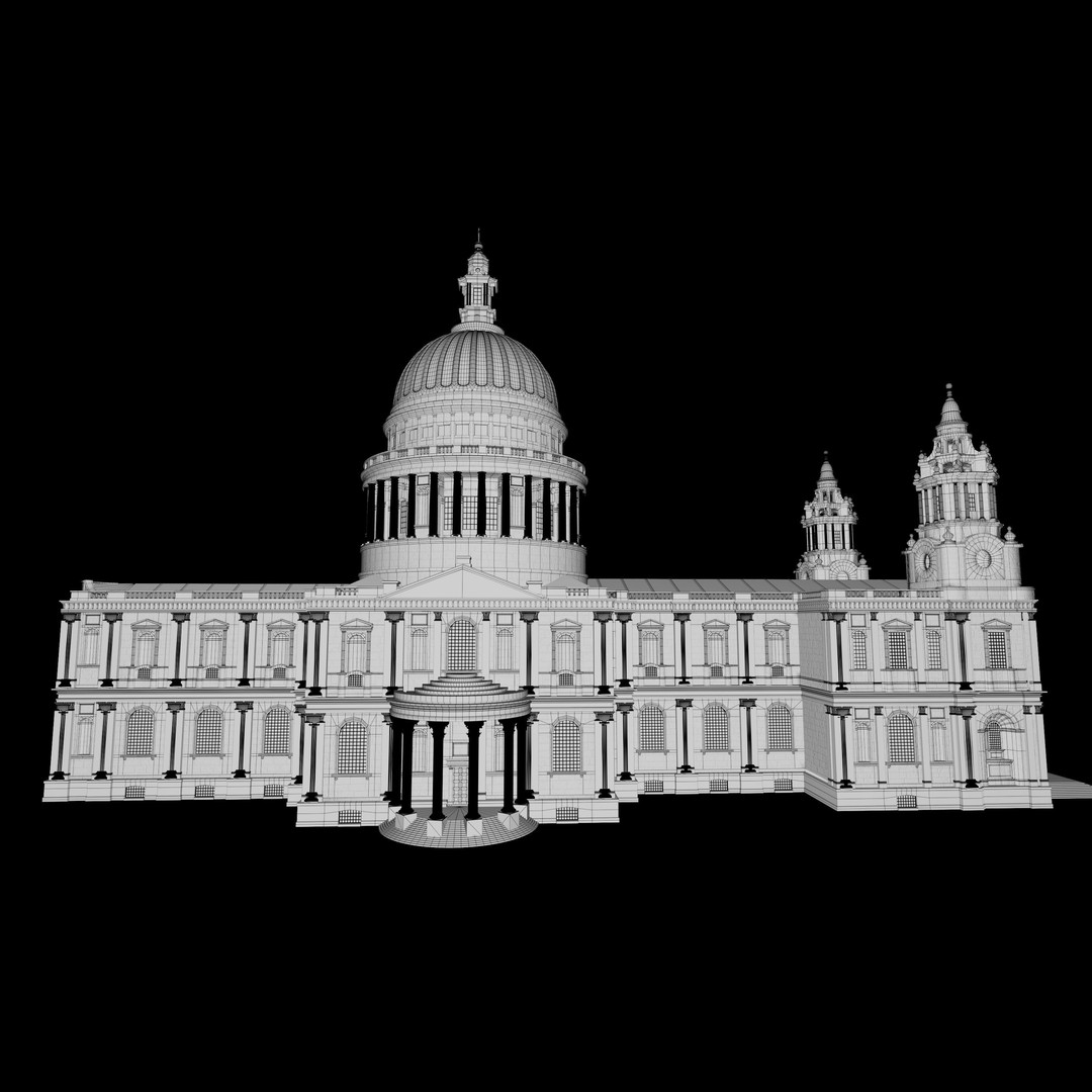 St Pauls Cathedral 3D Model – Low Poly Game Ready, FBX, OBJ
