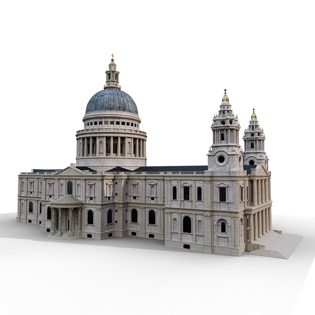 St Pauls Cathedral 3D Model – Low Poly Game Ready, FBX, OBJ - View 5