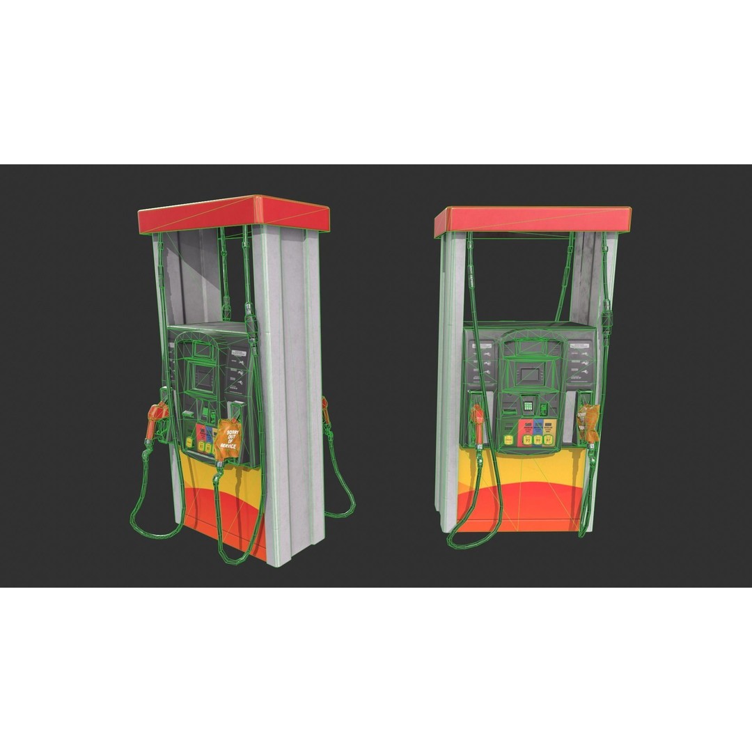 Gasoline Pump 3D Model – Low Poly Game-Ready Asset, FBX