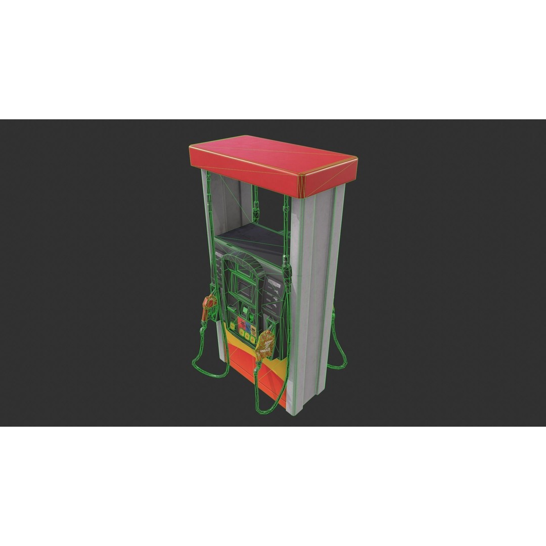 Gasoline Pump 3D Model – Low Poly Game-Ready Asset, FBX - View 10