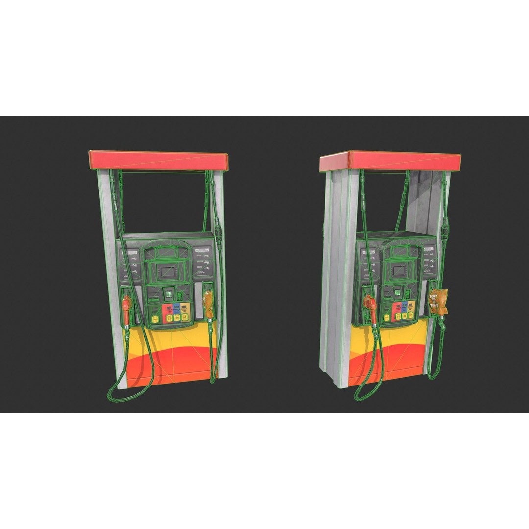 Gasoline Pump 3D Model – Low Poly Game-Ready Asset, FBX - View 4