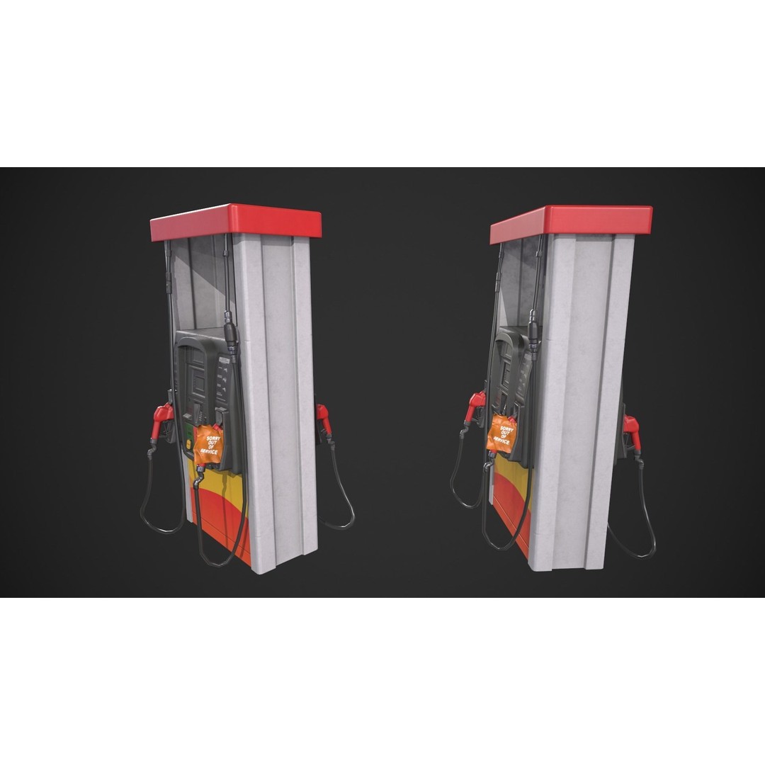 Gasoline Pump 3D Model – Low Poly Game-Ready Asset, FBX - View 5