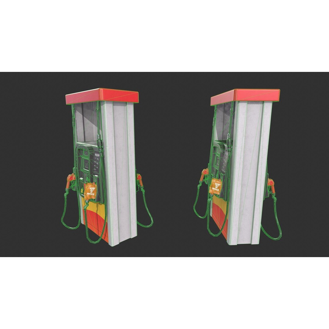 Gasoline Pump 3D Model – Low Poly Game-Ready Asset, FBX - View 6