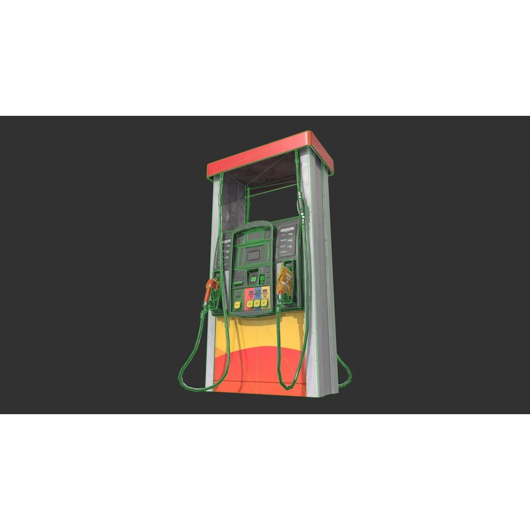 Gasoline Pump 3D Model – Low Poly Game-Ready Asset, FBX - View 8