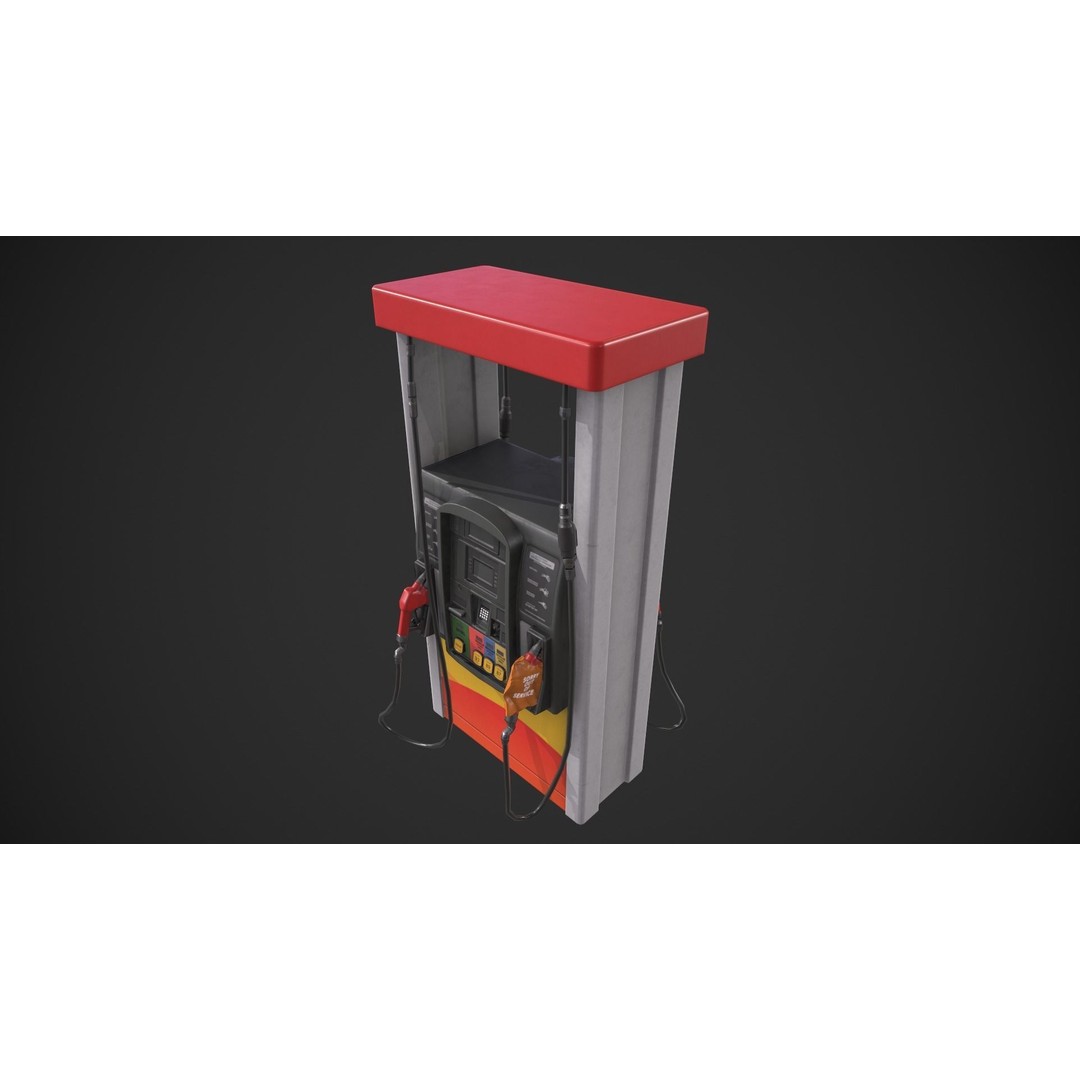 Gasoline Pump 3D Model – Low Poly Game-Ready Asset, FBX - View 9