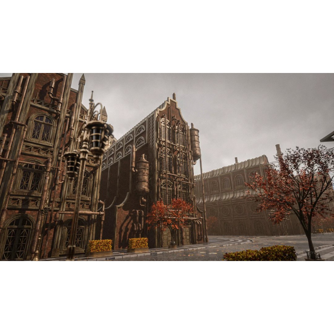 Steampunk Industrial Building 3D Model – Low Poly Game Asset, Blender - View 10