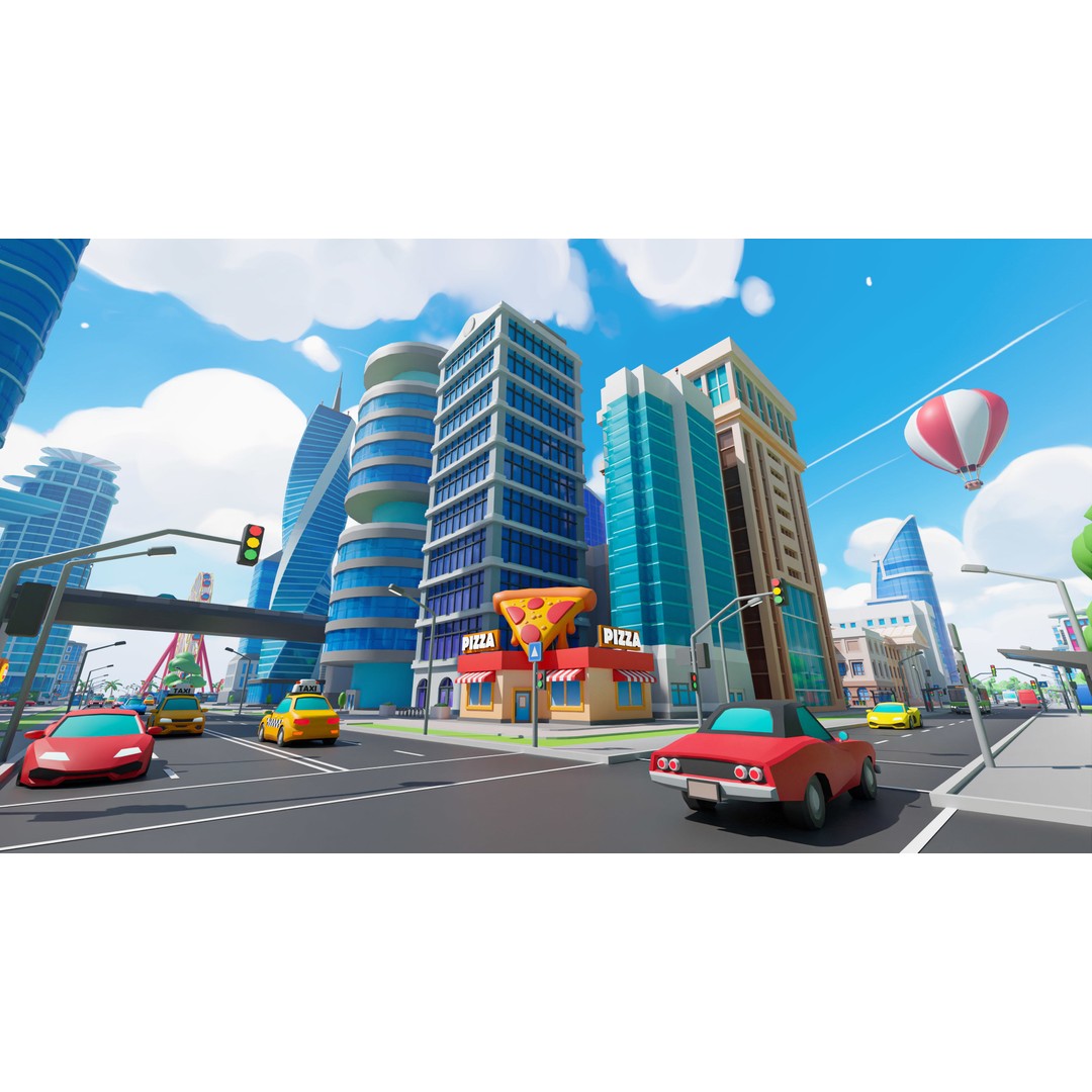Megacity 3D Model – Low Poly Cityscape with Traffic System, FBX, Blender - View 12