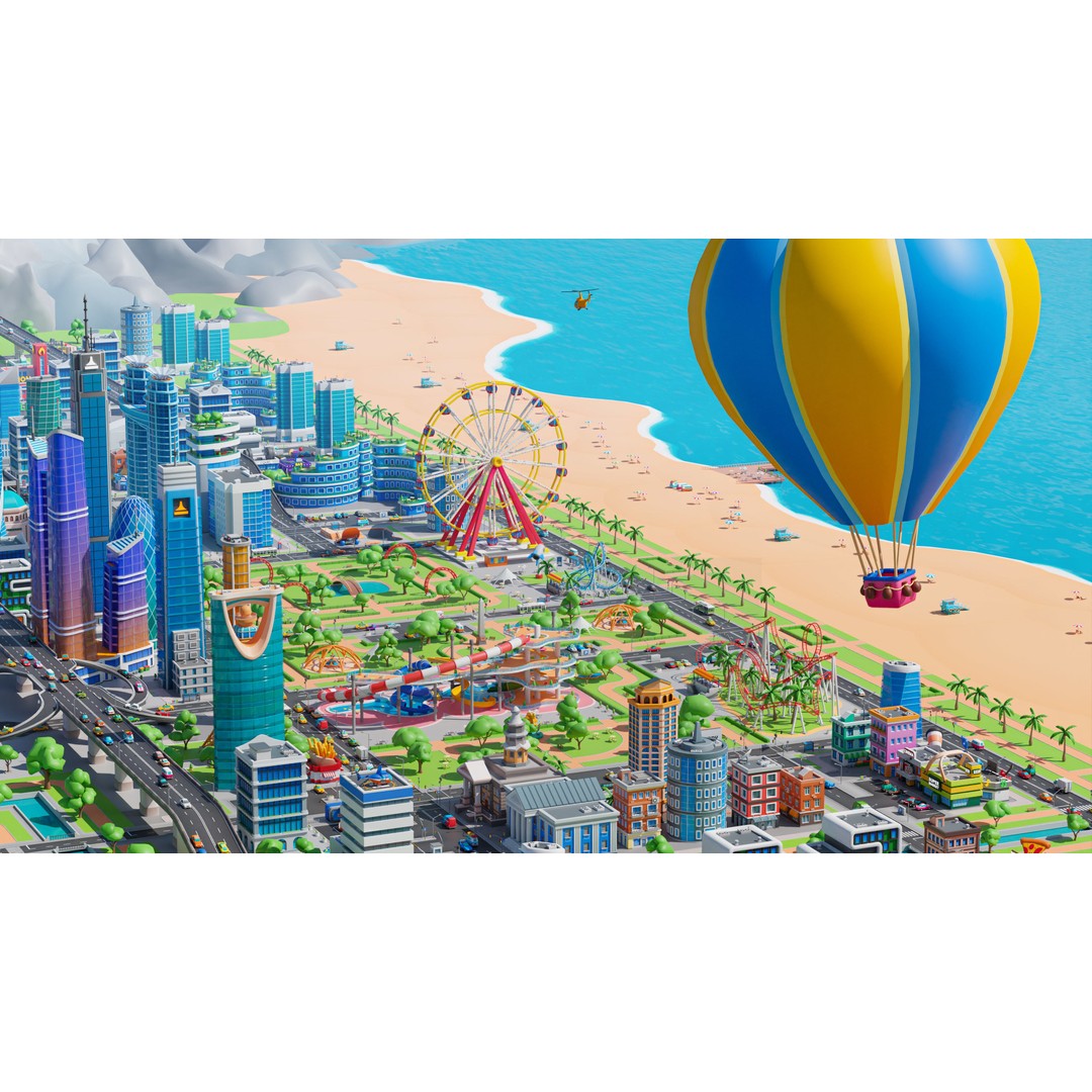 Megacity 3D Model – Low Poly Cityscape with Traffic System, FBX, Blender - View 15