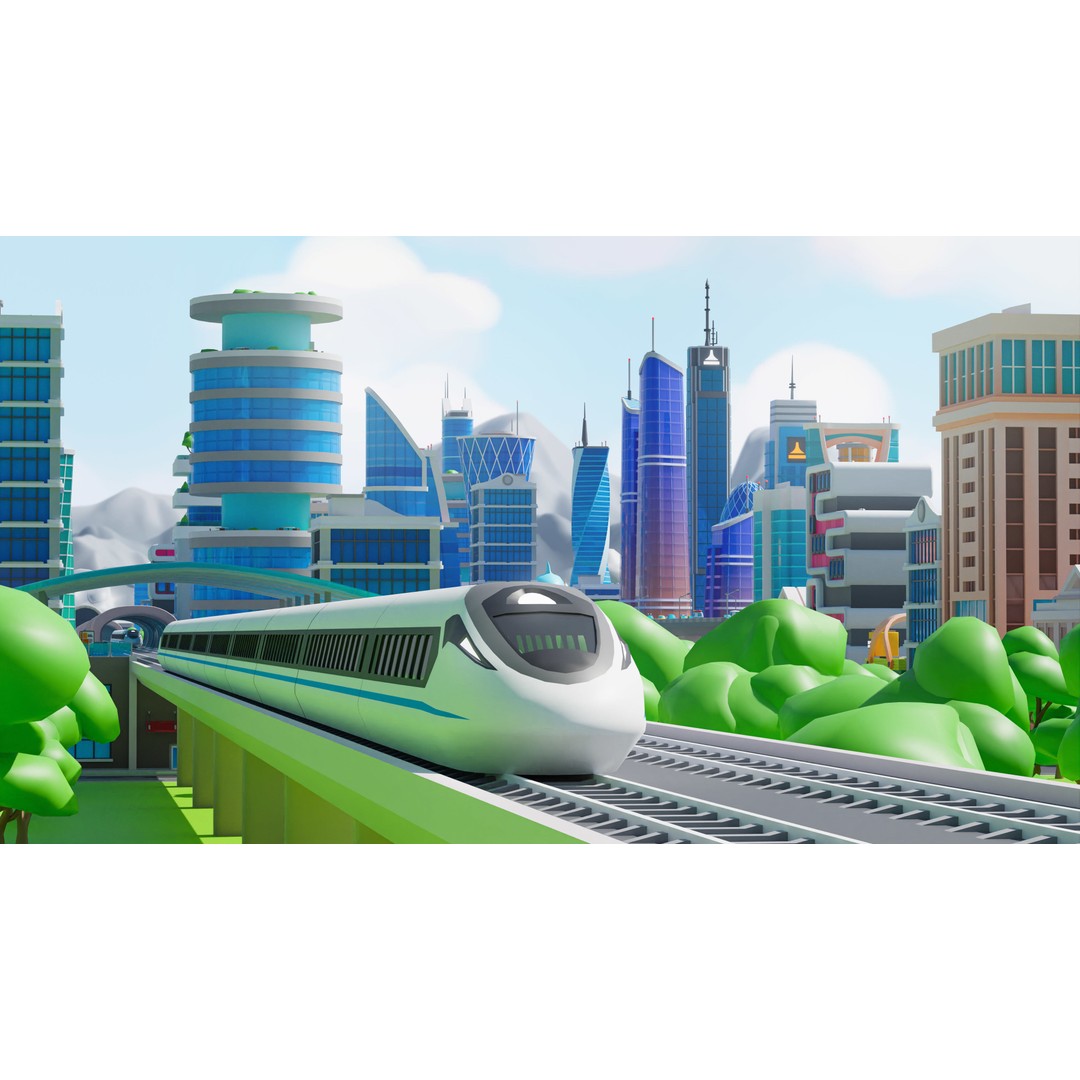 Megacity 3D Model – Low Poly Cityscape with Traffic System, FBX, Blender - View 42