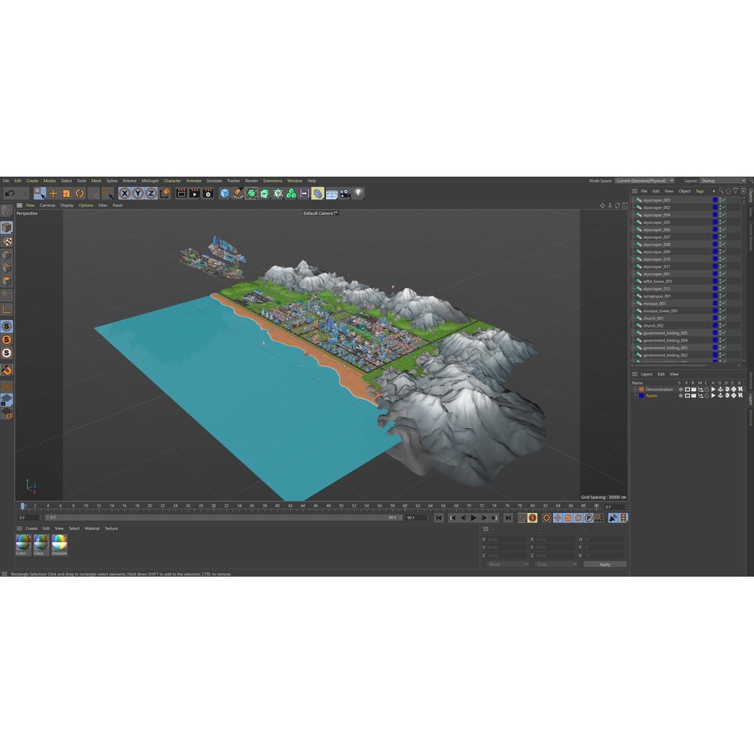 Megacity 3D Model – Low Poly Cityscape with Traffic System, FBX, Blender - View 65