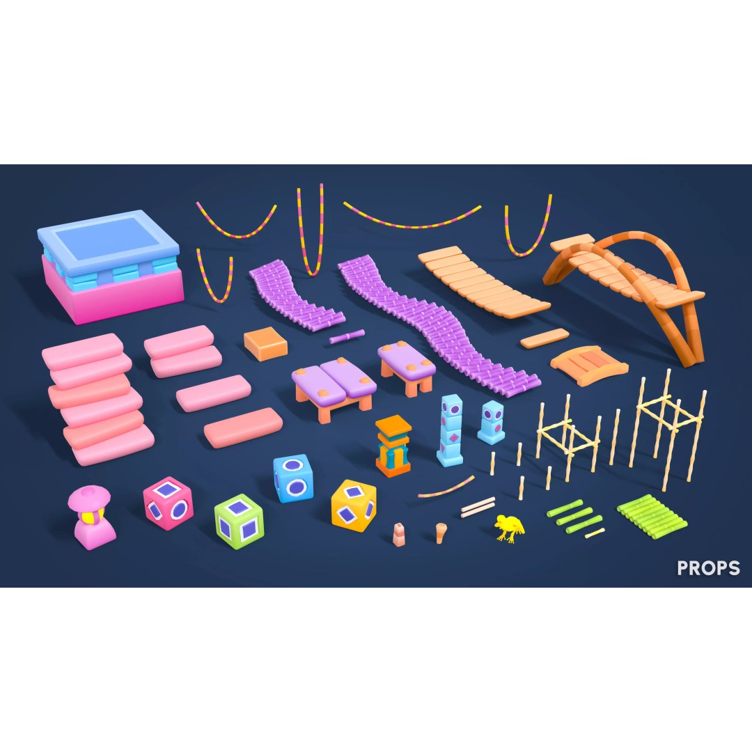 Adventure Land Low-Poly 3D Model – Game Ready Asset Pack, FBX, PBR - View 43