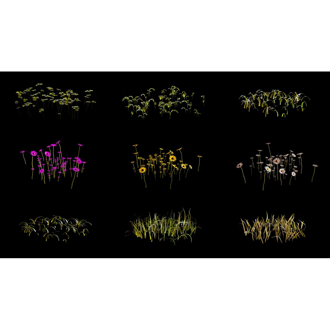 Grass 3D Model – Chaos Scatter Setup for Cinema 4D, PBR Textures - View 3