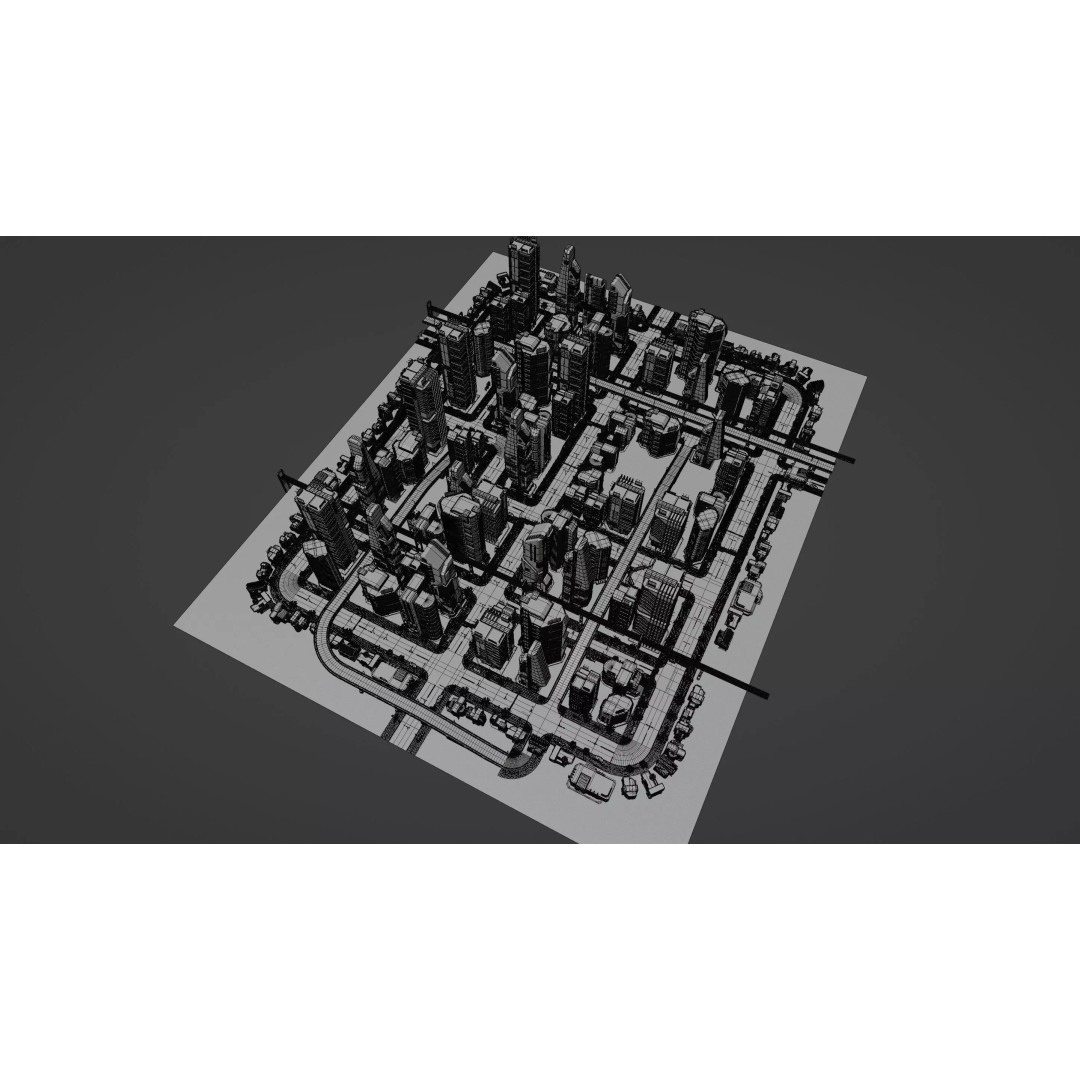 Cyberpunk City Scene 3D Model – Low Poly Game Asset, FBX, Blender - View 22