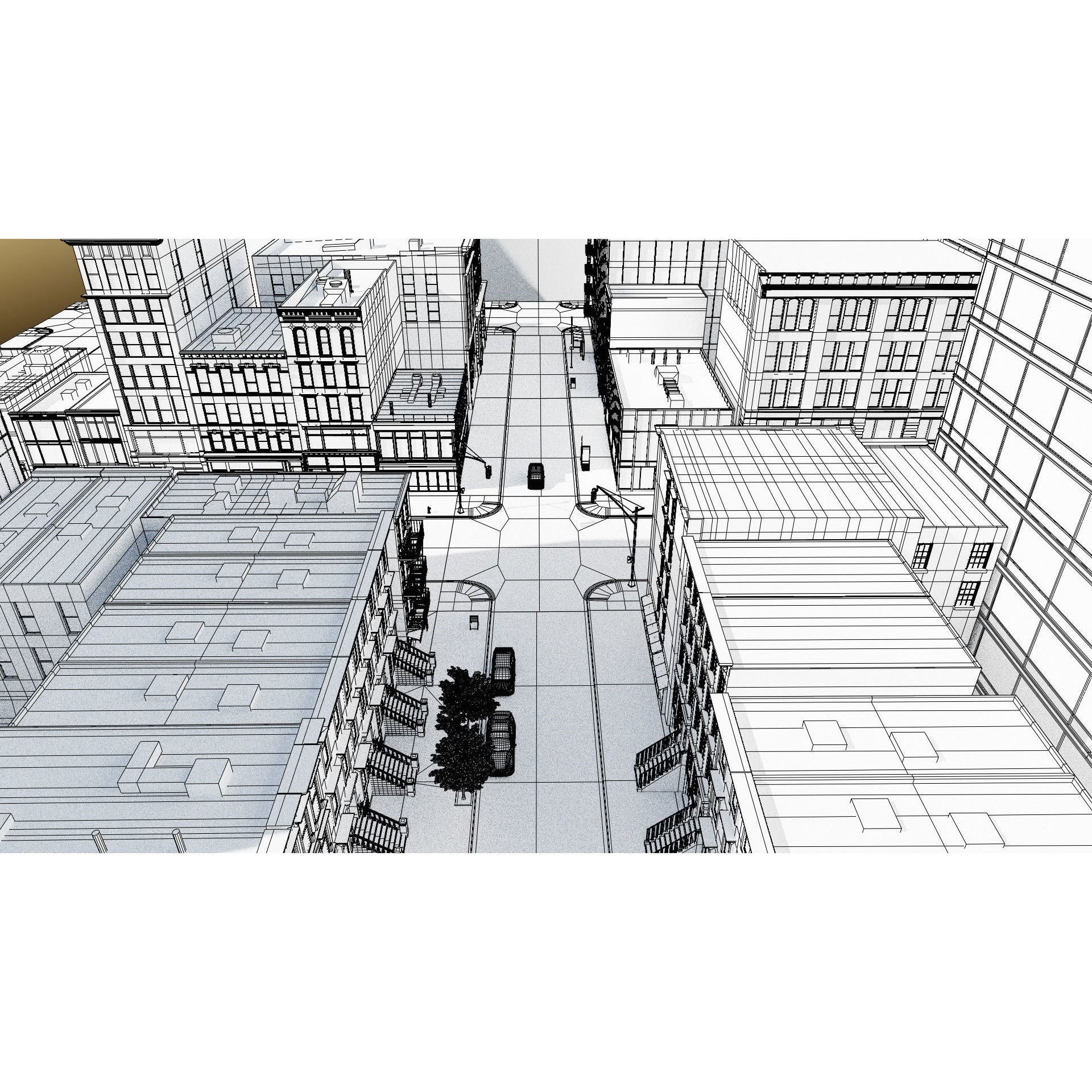 New York Block 3 - Low-Poly Game-Ready 3D Model