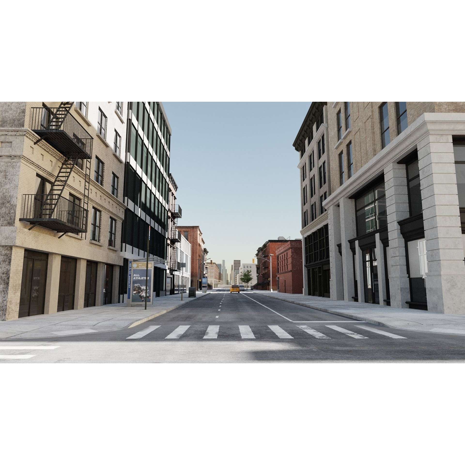 New York Block 3 - Low-Poly Game-Ready 3D Model - View 11