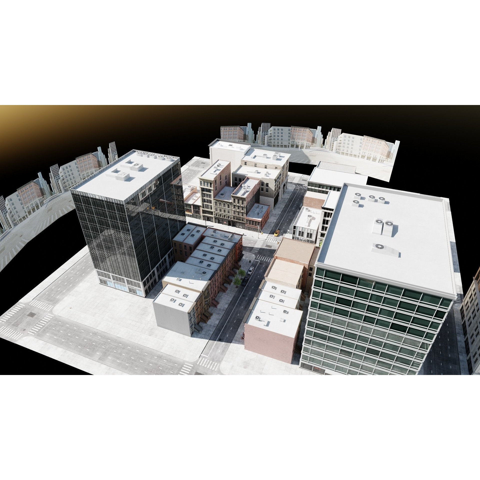 New York Block 3 - Low-Poly Game-Ready 3D Model - View 17