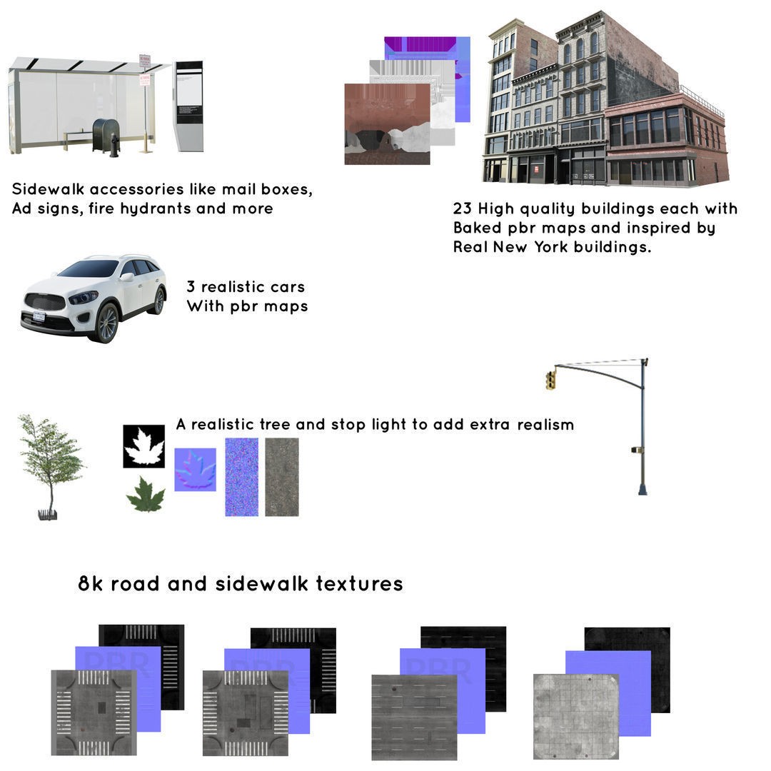 New York Block 3 - Low-Poly Game-Ready 3D Model - View 18
