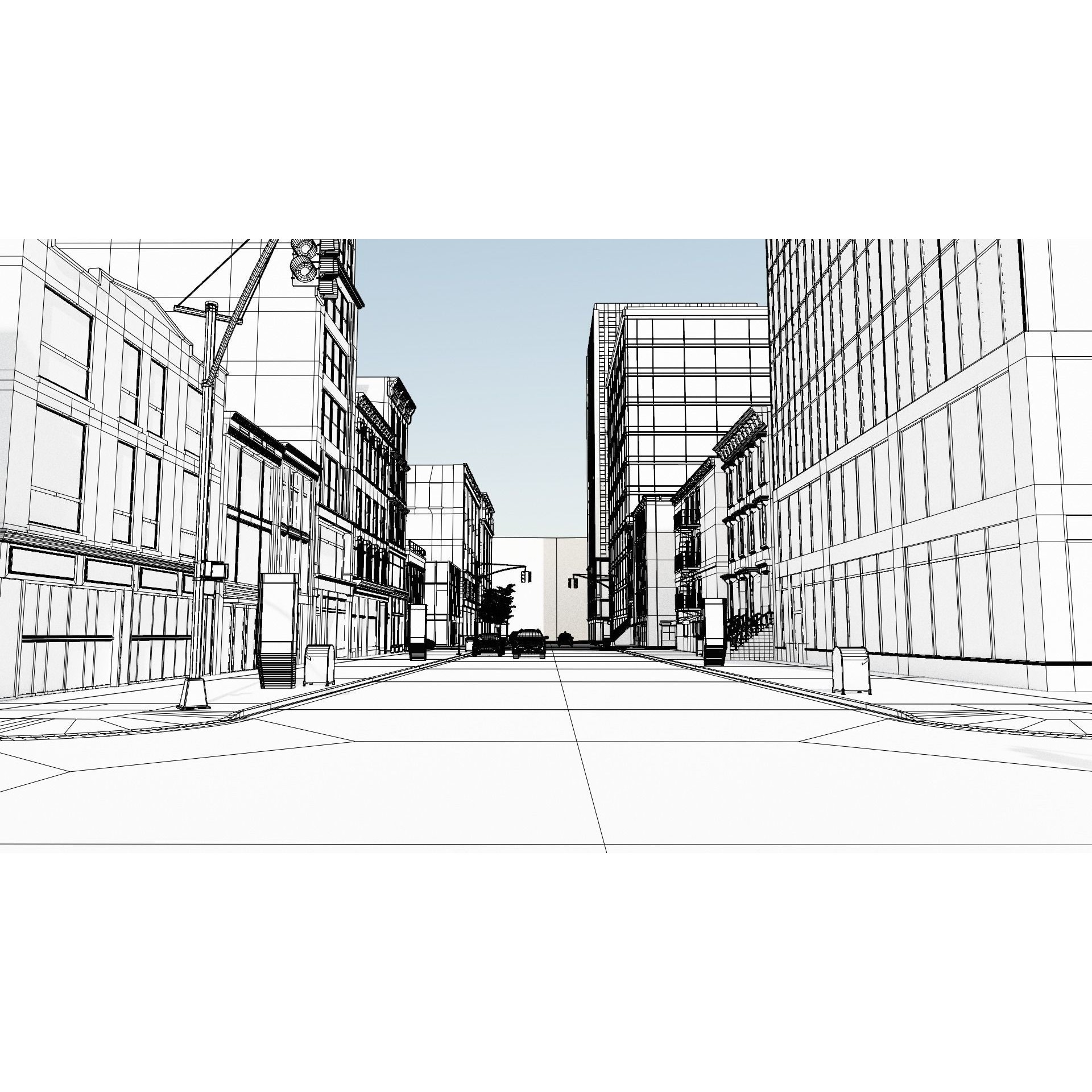 New York Block 3 - Low-Poly Game-Ready 3D Model - View 19