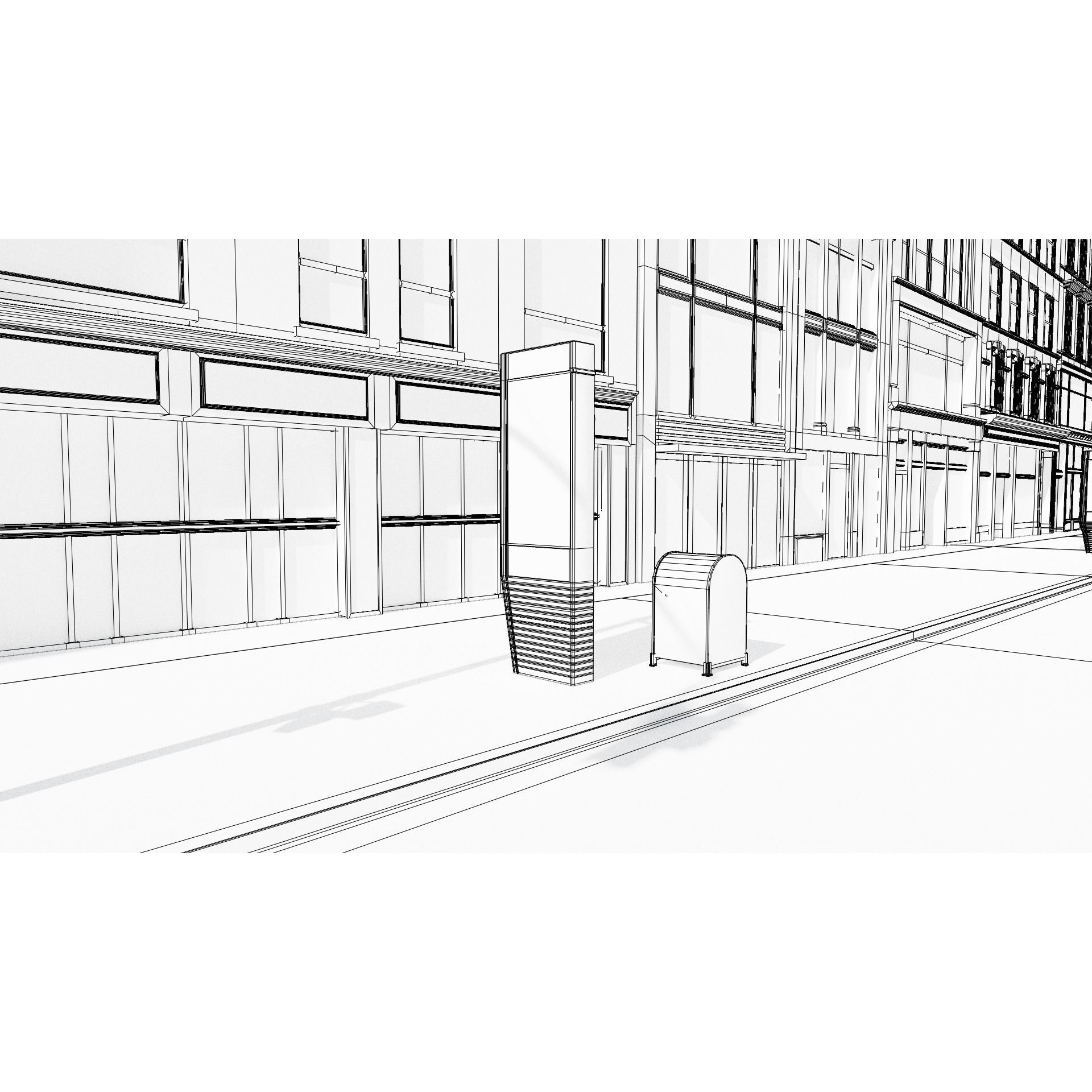 New York Block 3 - Low-Poly Game-Ready 3D Model - View 20