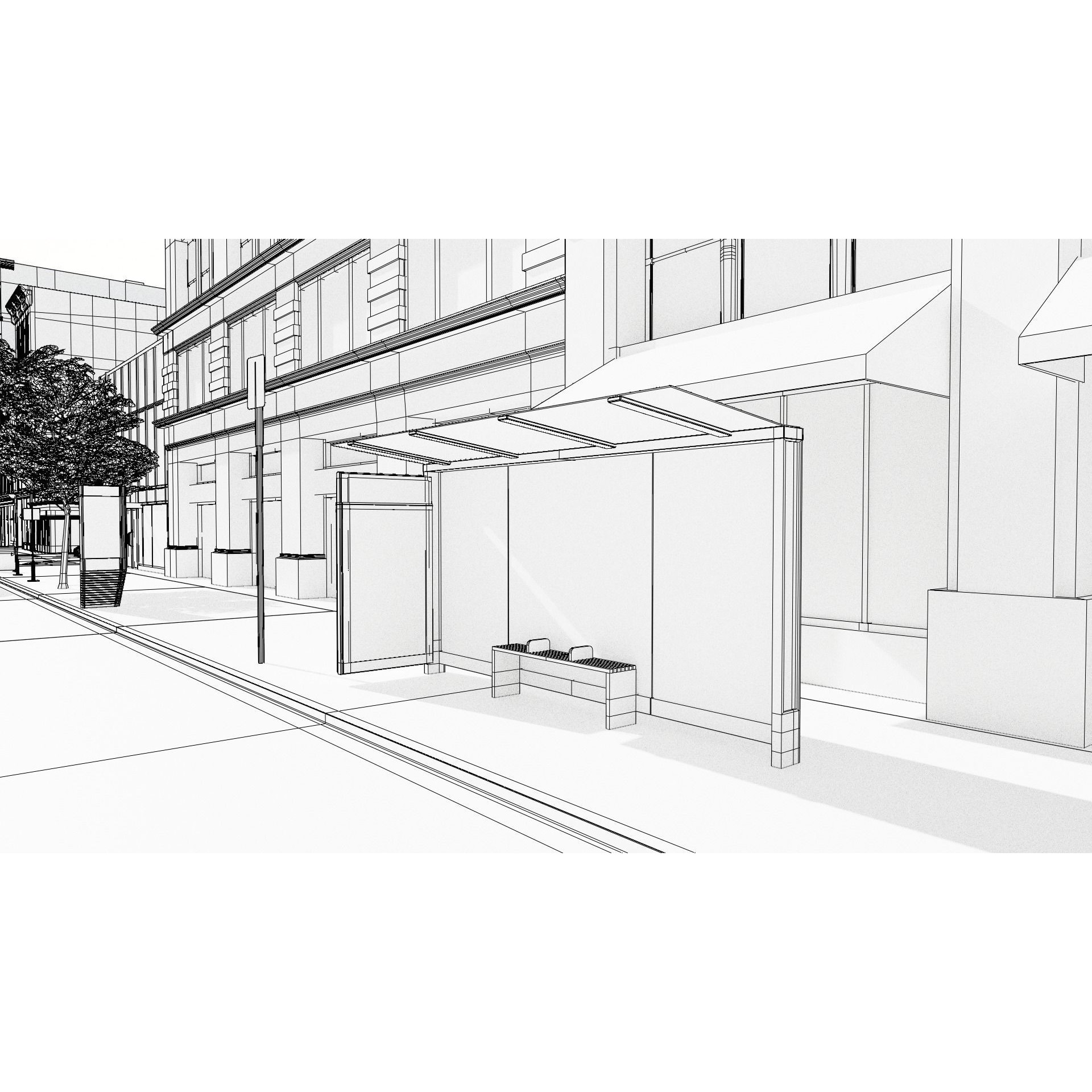 New York Block 3 - Low-Poly Game-Ready 3D Model - View 22