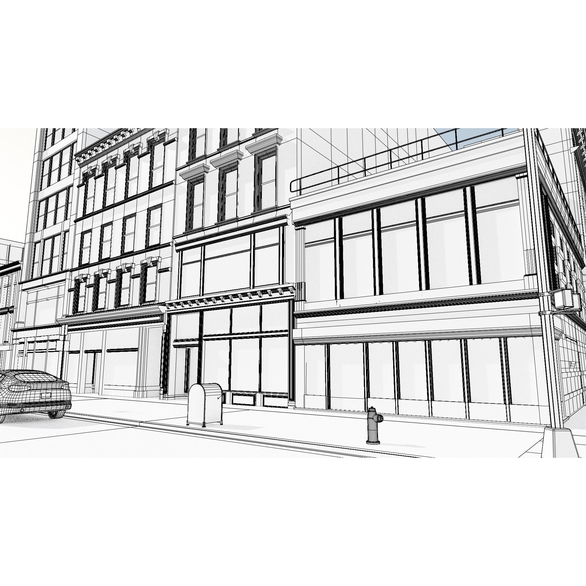 New York Block 3 - Low-Poly Game-Ready 3D Model - View 25