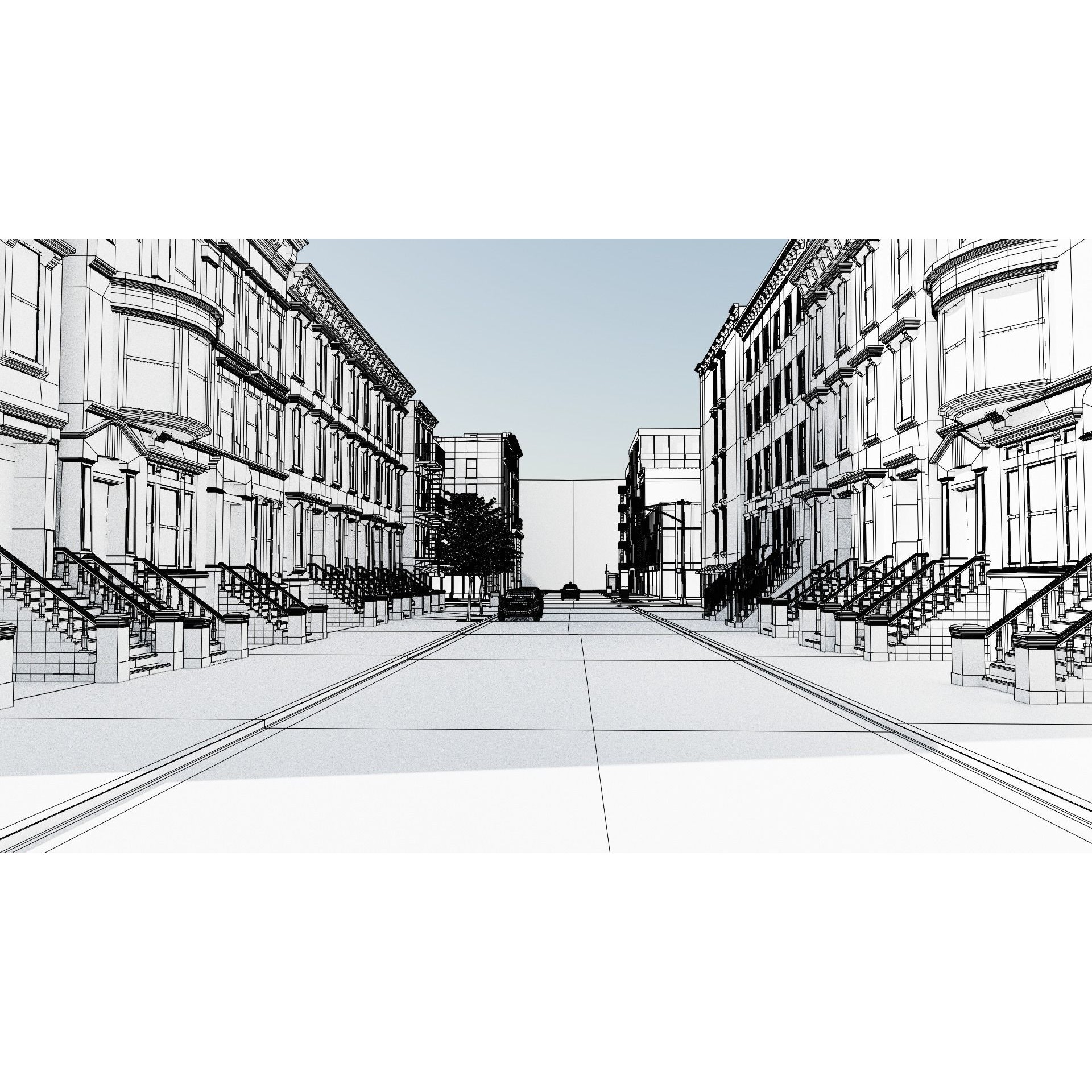 New York Block 3 - Low-Poly Game-Ready 3D Model - View 27