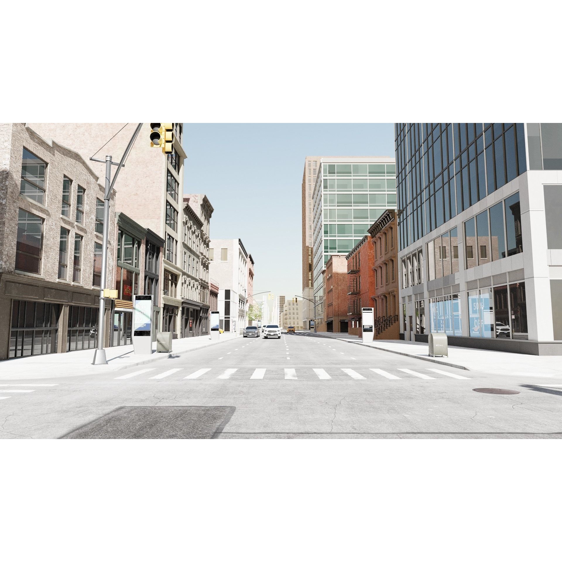 New York Block 3 - Low-Poly Game-Ready 3D Model - View 5