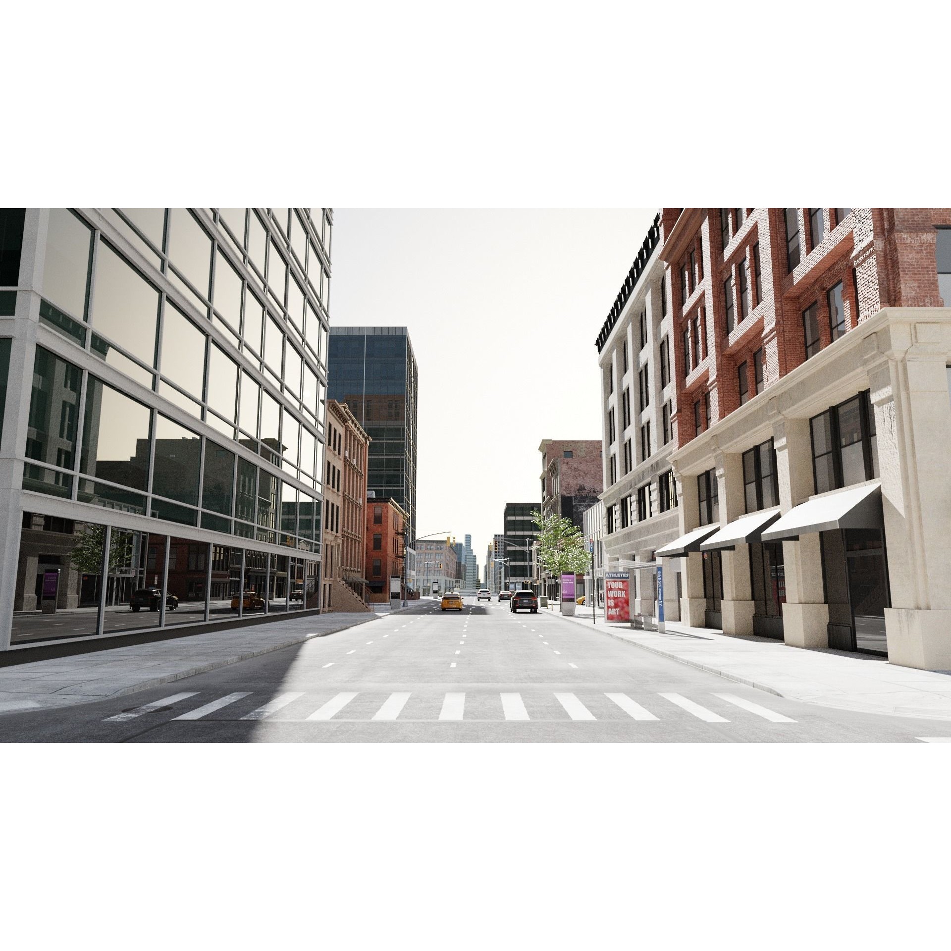 New York Block 3 - Low-Poly Game-Ready 3D Model - View 7