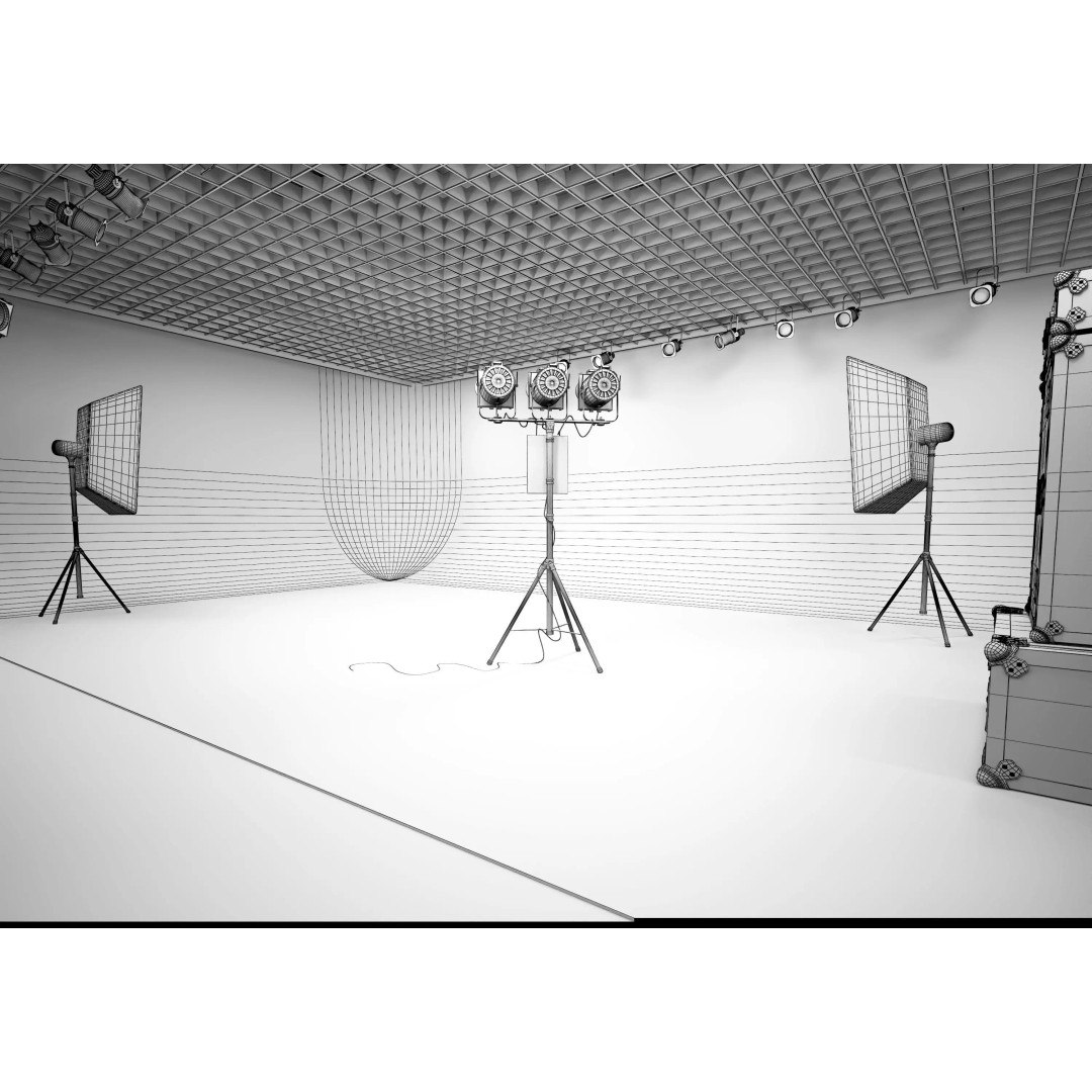 Lighting Studio Scene 3D Model – Low Poly Architectural Asset, FBX, OBJ - View 15