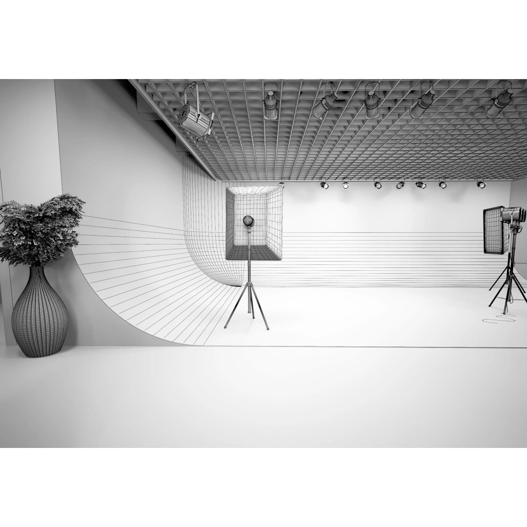 Lighting Studio Scene 3D Model – Low Poly Architectural Asset, FBX, OBJ - View 16