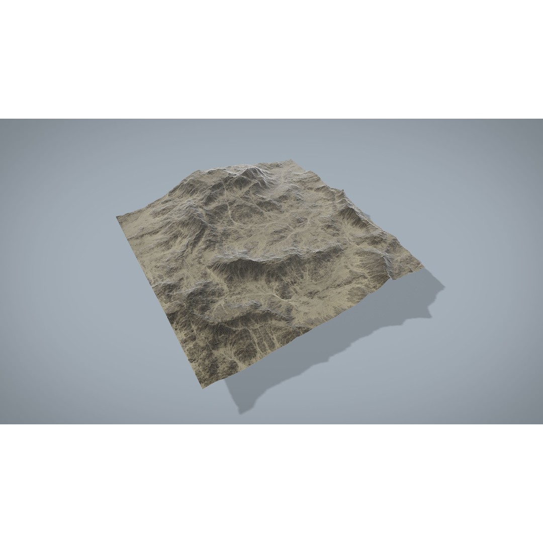 Desert Mountain 3D Model – Low Poly Game Asset, FBX & OBJ