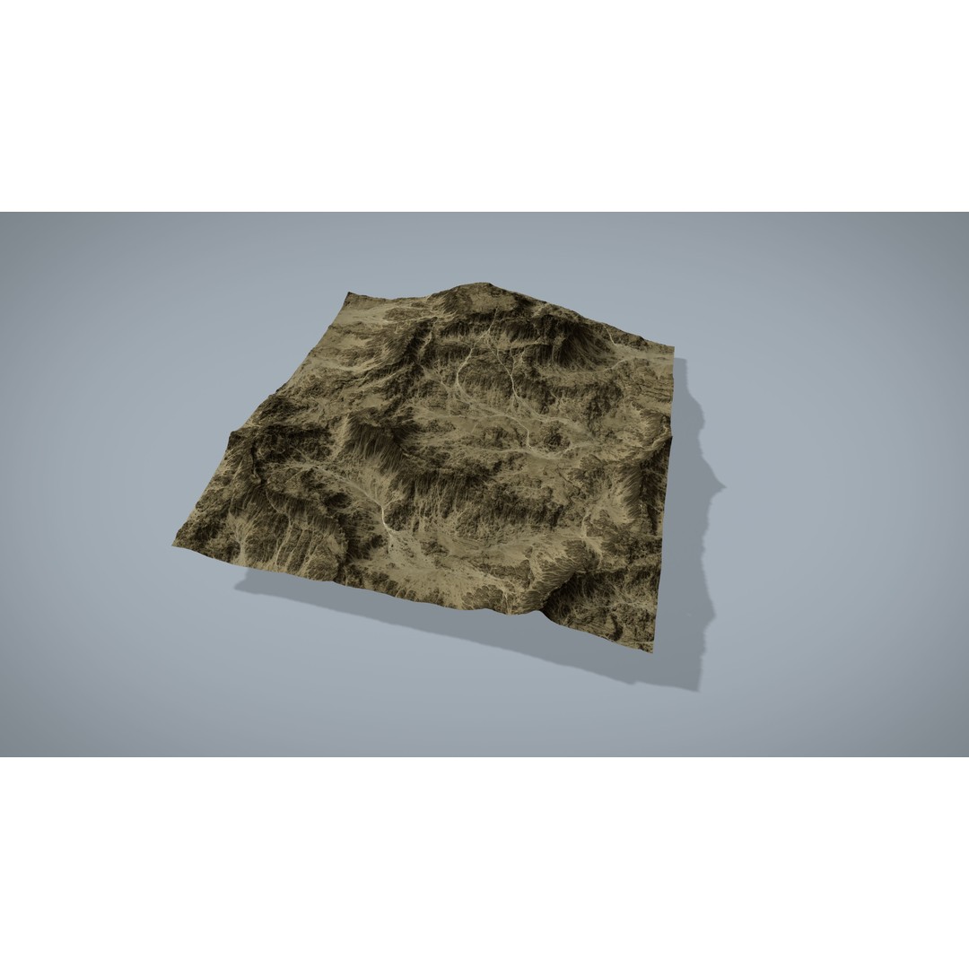 Desert Mountain 3D Model – Low Poly Game Asset, FBX & OBJ - View 10