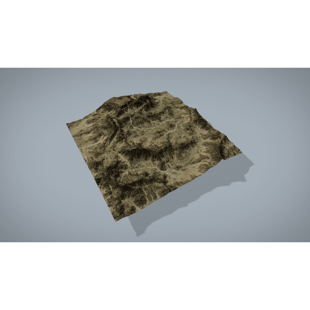 Desert Mountain 3D Model – Low Poly Game Asset, FBX & OBJ - View 11