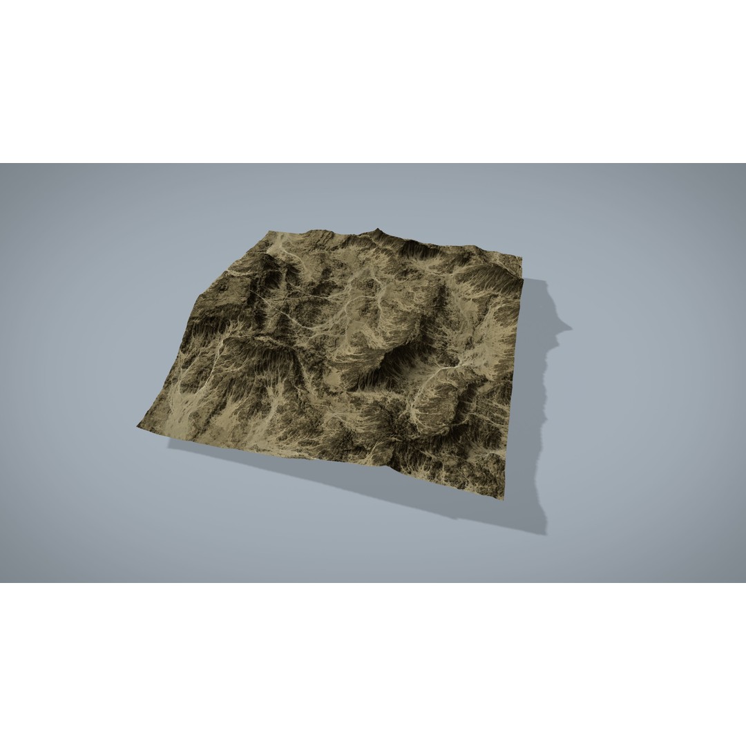 Desert Mountain 3D Model – Low Poly Game Asset, FBX & OBJ - View 12