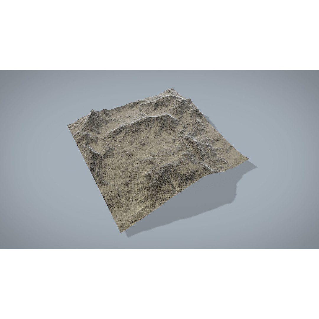 Desert Mountain 3D Model – Low Poly Game Asset, FBX & OBJ - View 15
