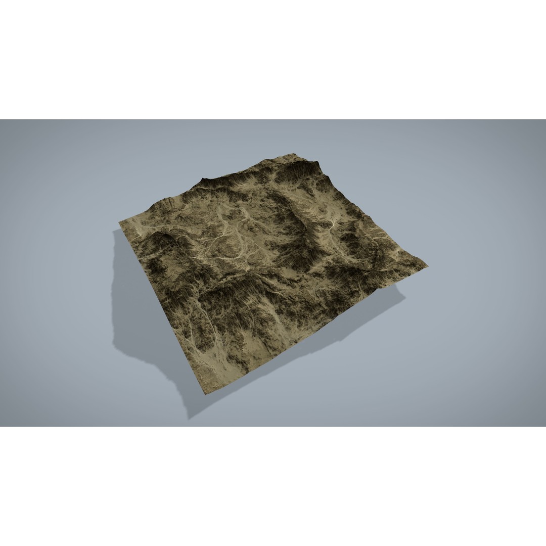 Desert Mountain 3D Model – Low Poly Game Asset, FBX & OBJ - View 5