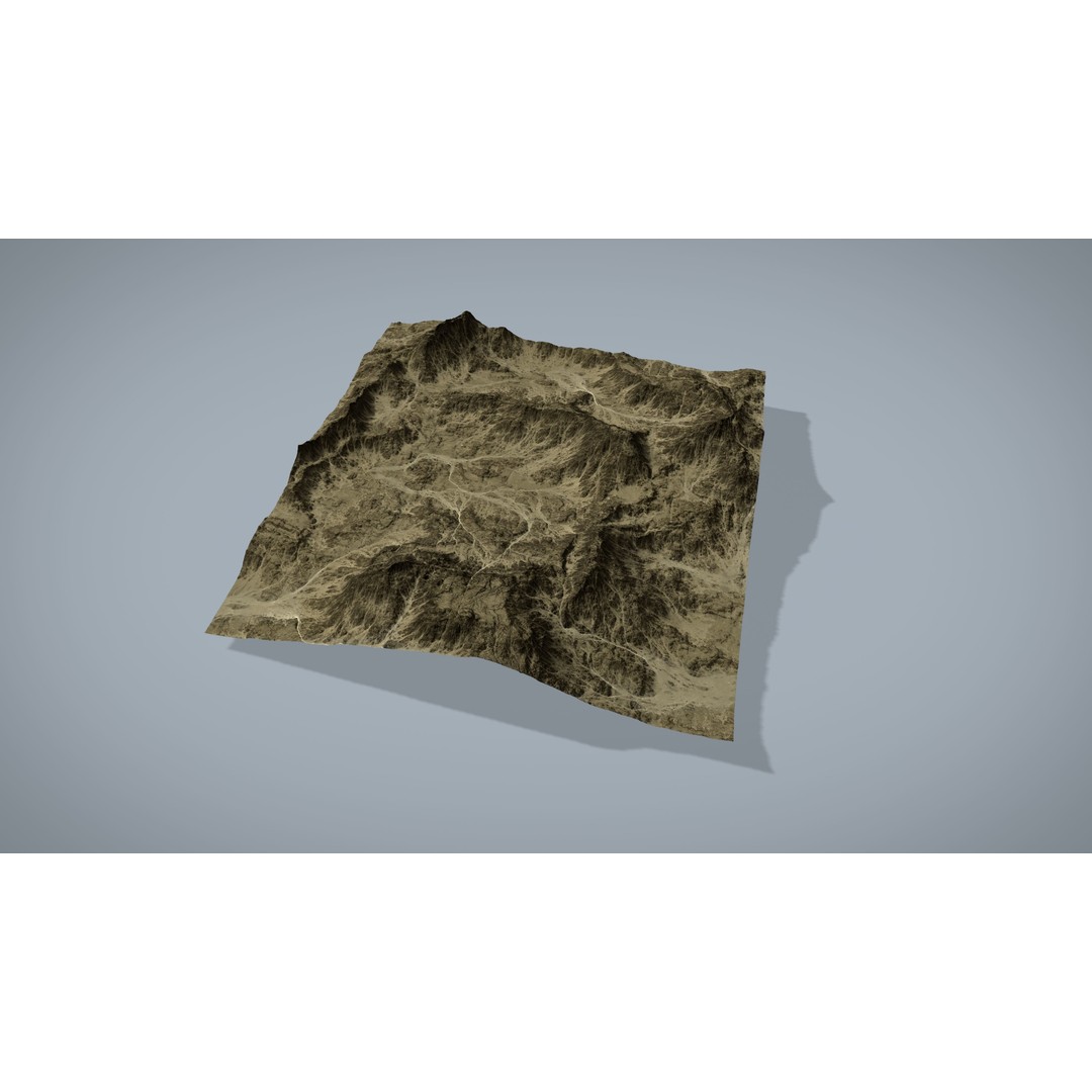 Desert Mountain 3D Model – Low Poly Game Asset, FBX & OBJ - View 6