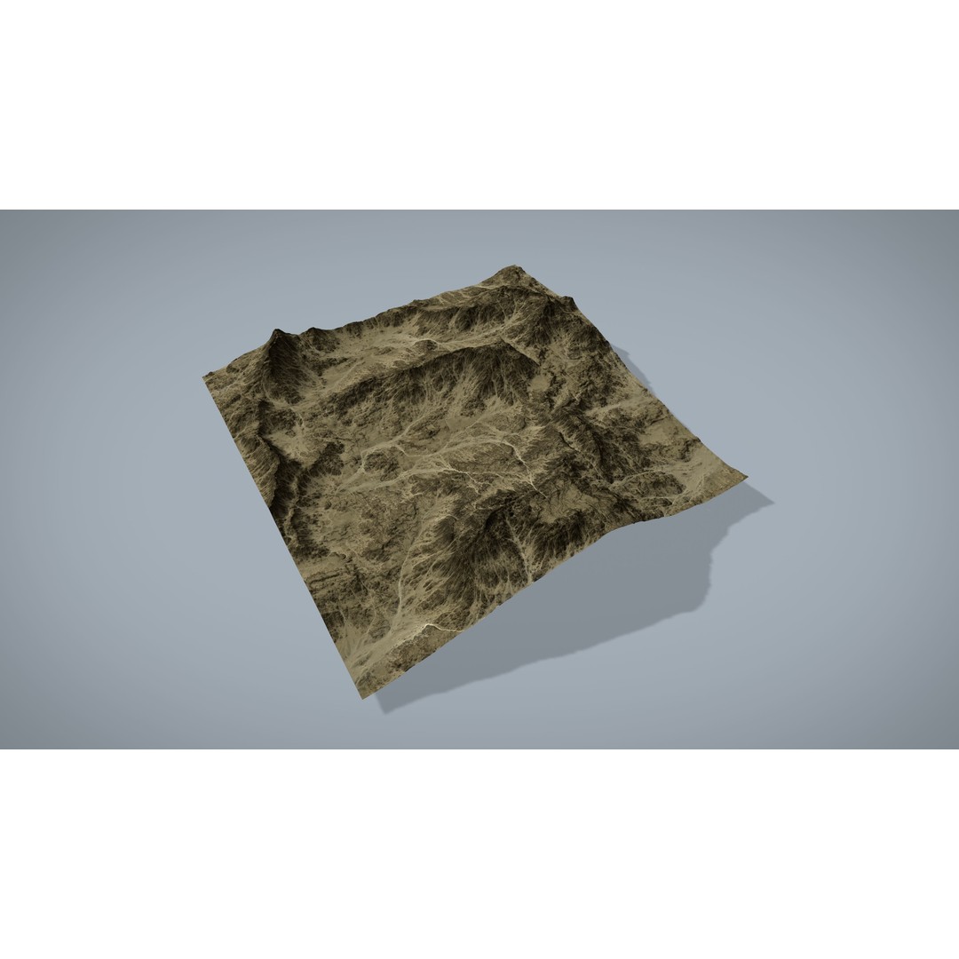 Desert Mountain 3D Model – Low Poly Game Asset, FBX & OBJ - View 7