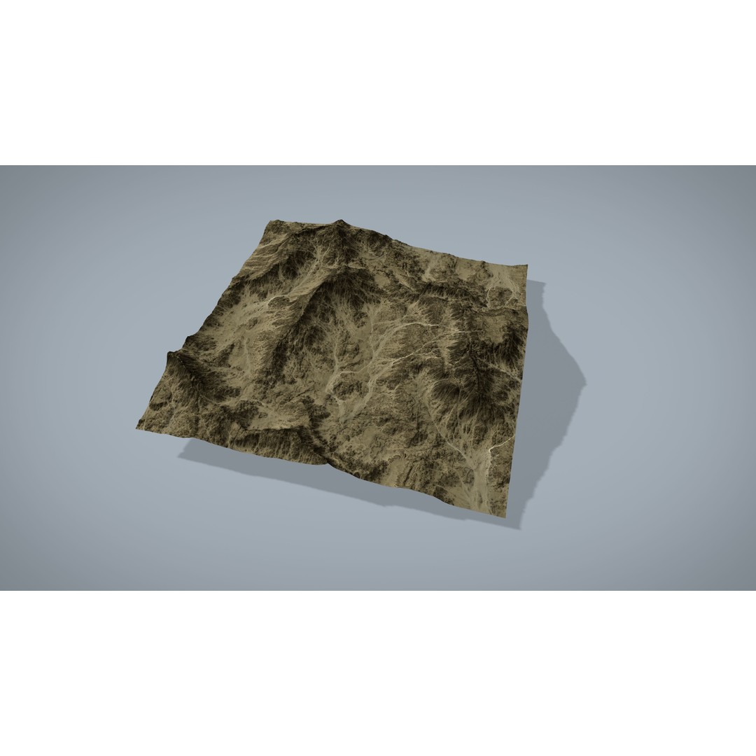 Desert Mountain 3D Model – Low Poly Game Asset, FBX & OBJ - View 8