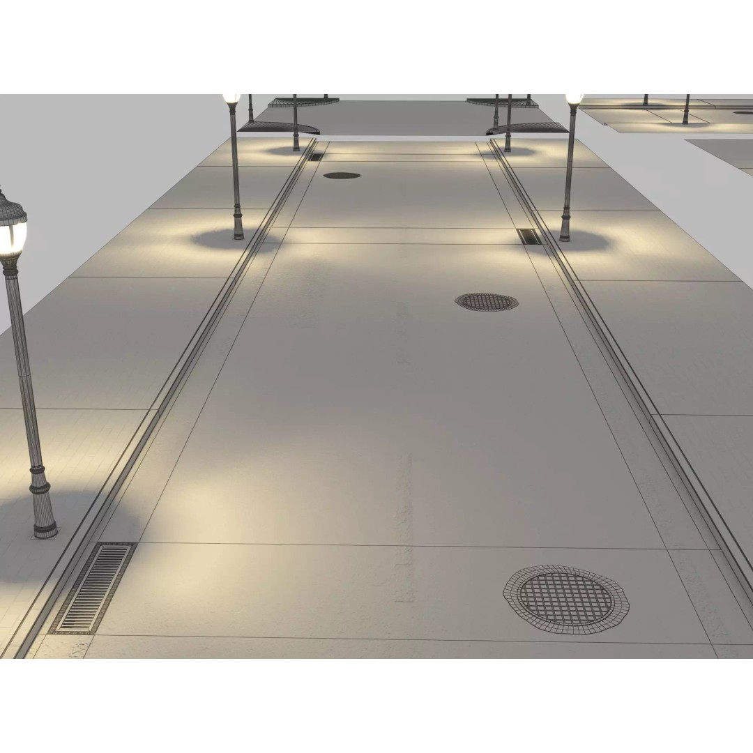 Modular Night City Street Pack 3D Model – Low Poly Urban Environment, FBX - View 18