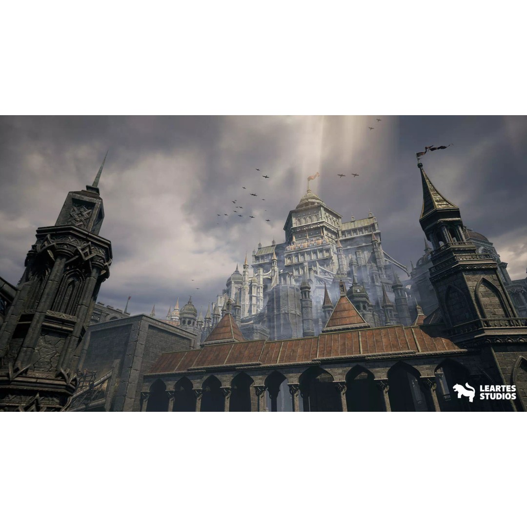 Black Fantasy Castle 3D Model – Low Poly Game Asset, PBR Textures