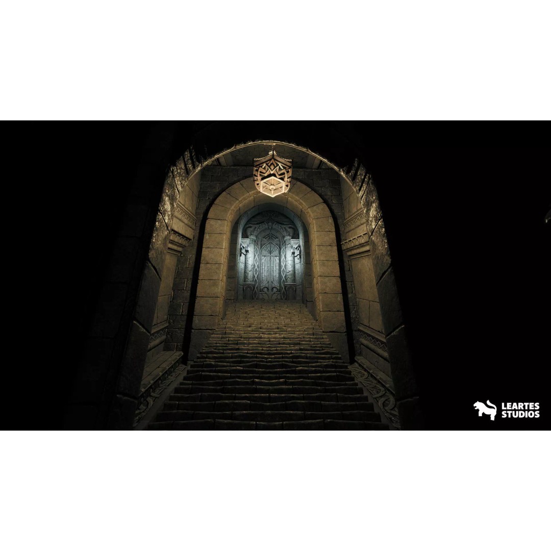 Black Fantasy Castle 3D Model – Low Poly Game Asset, PBR Textures - View 10