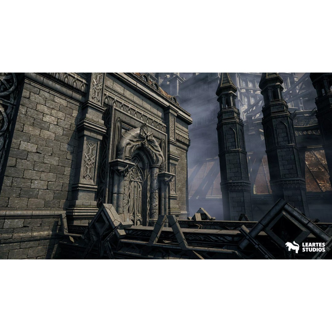 Black Fantasy Castle 3D Model – Low Poly Game Asset, PBR Textures - View 18