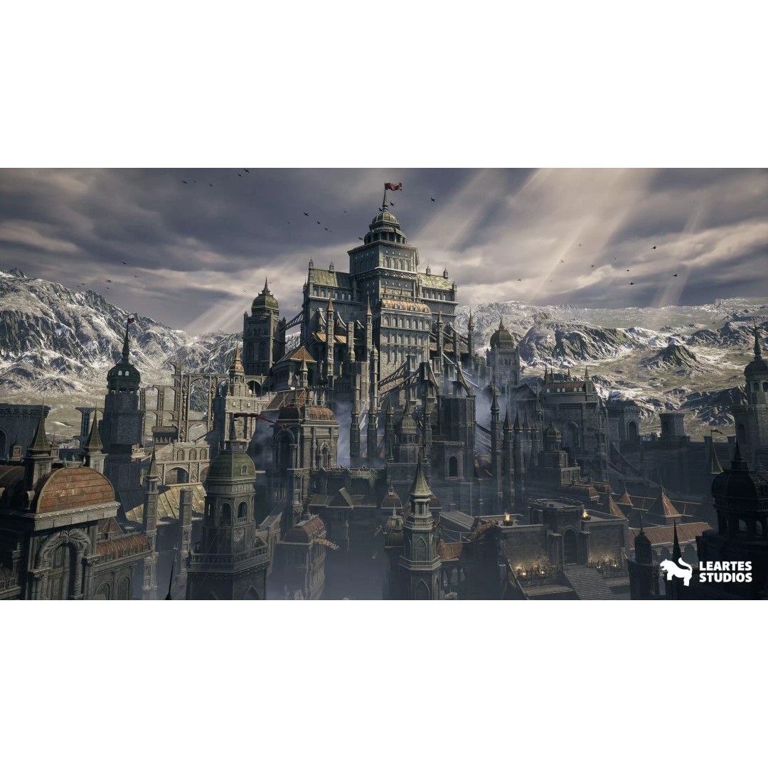 Black Fantasy Castle 3D Model – Low Poly Game Asset, PBR Textures - View 2