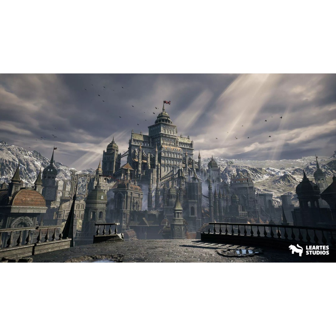 Black Fantasy Castle 3D Model – Low Poly Game Asset, PBR Textures - View 4