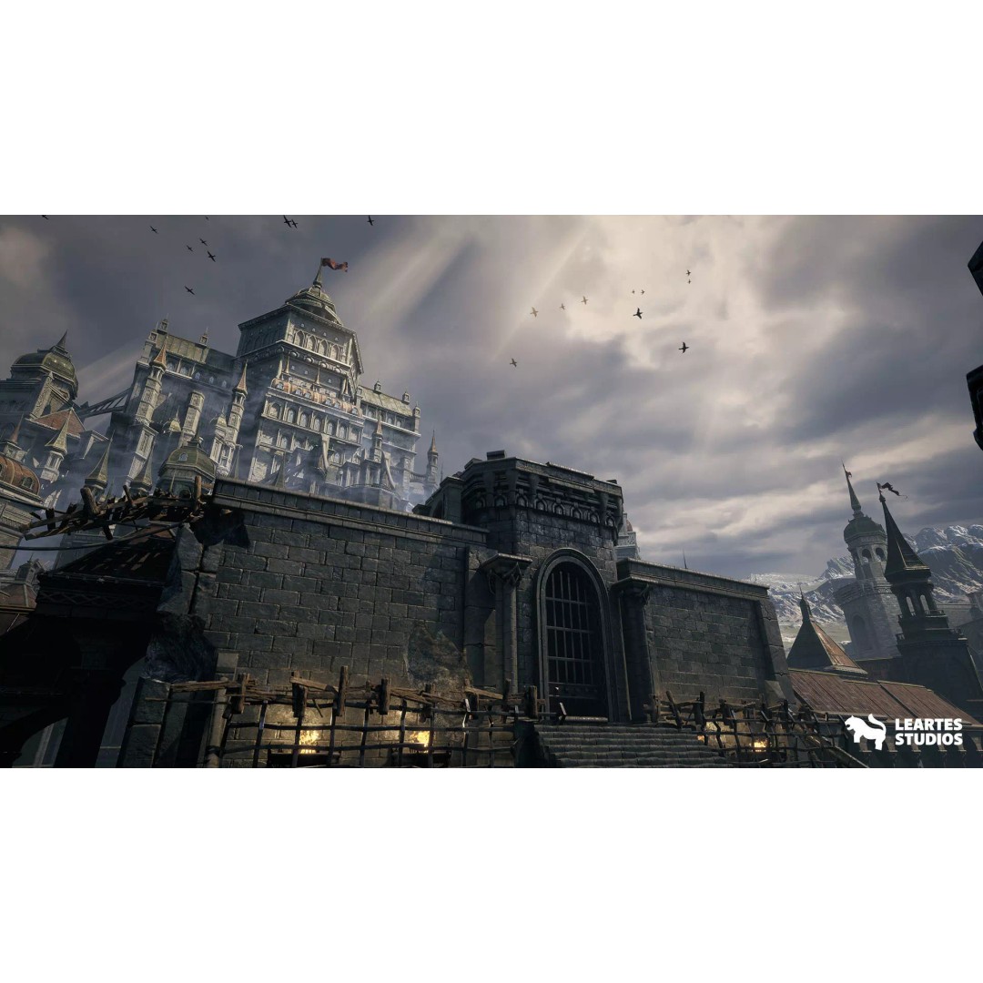 Black Fantasy Castle 3D Model – Low Poly Game Asset, PBR Textures - View 5