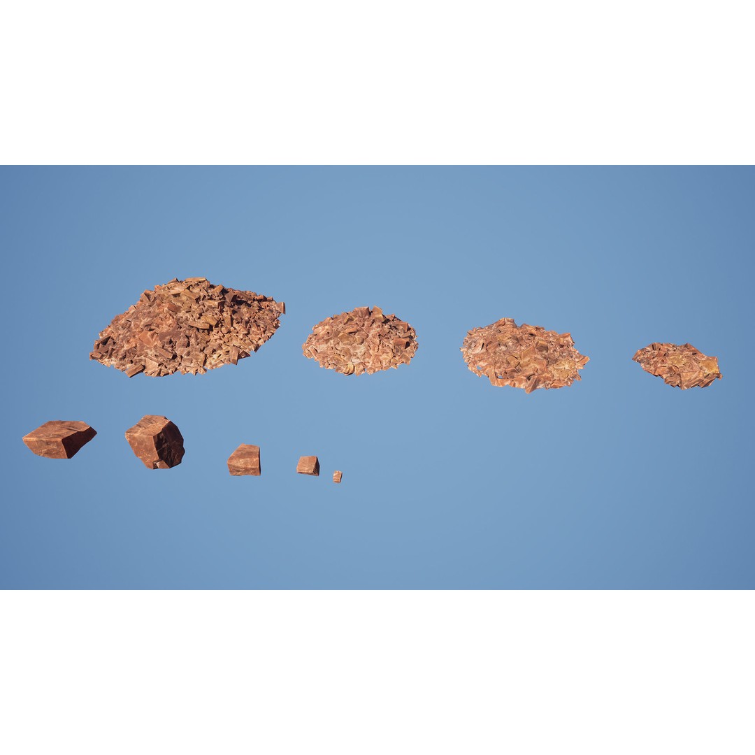 Red Rocks 3D Model – Low Poly PBR Landscape Asset, FBX